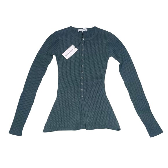 WeWoreWhat Fly Away Knit Sweater Cardigan SMALL Heather Ash Blue NEW - Picture 3 of 9